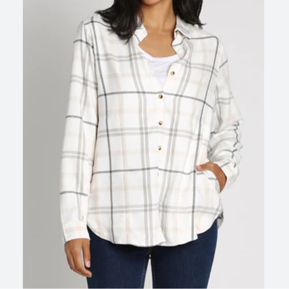 JACHS Girlfriend Tops - JACHS Girlfriend Plaid Flannel